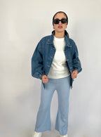 Winter New Wide Pants Baby Blue