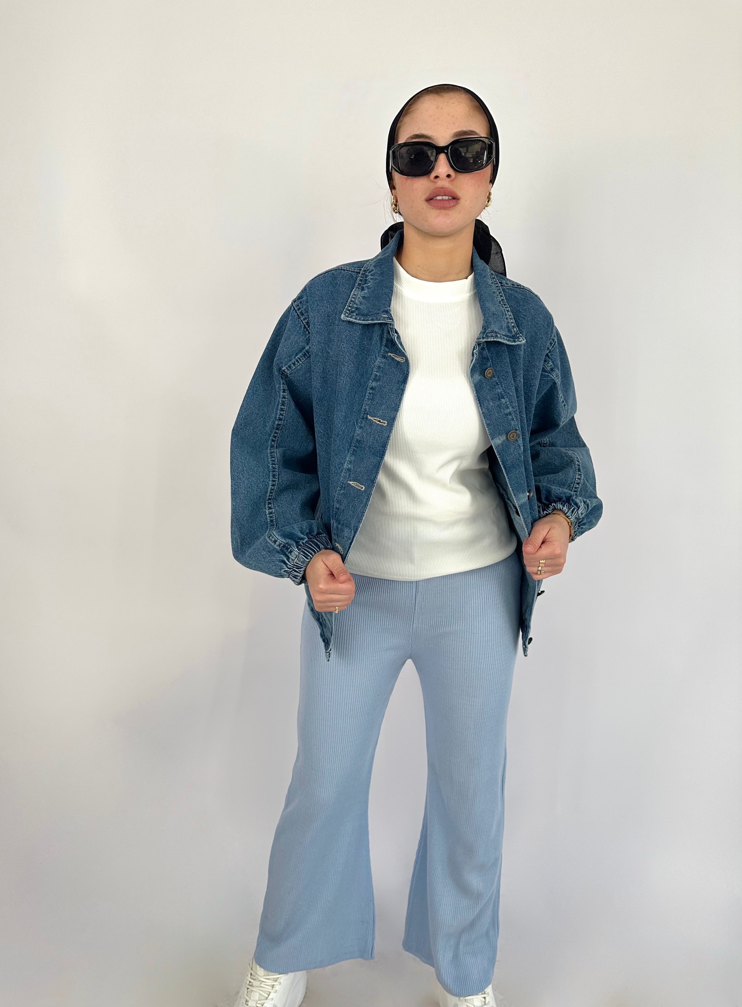 Winter New Wide Pants Baby Blue