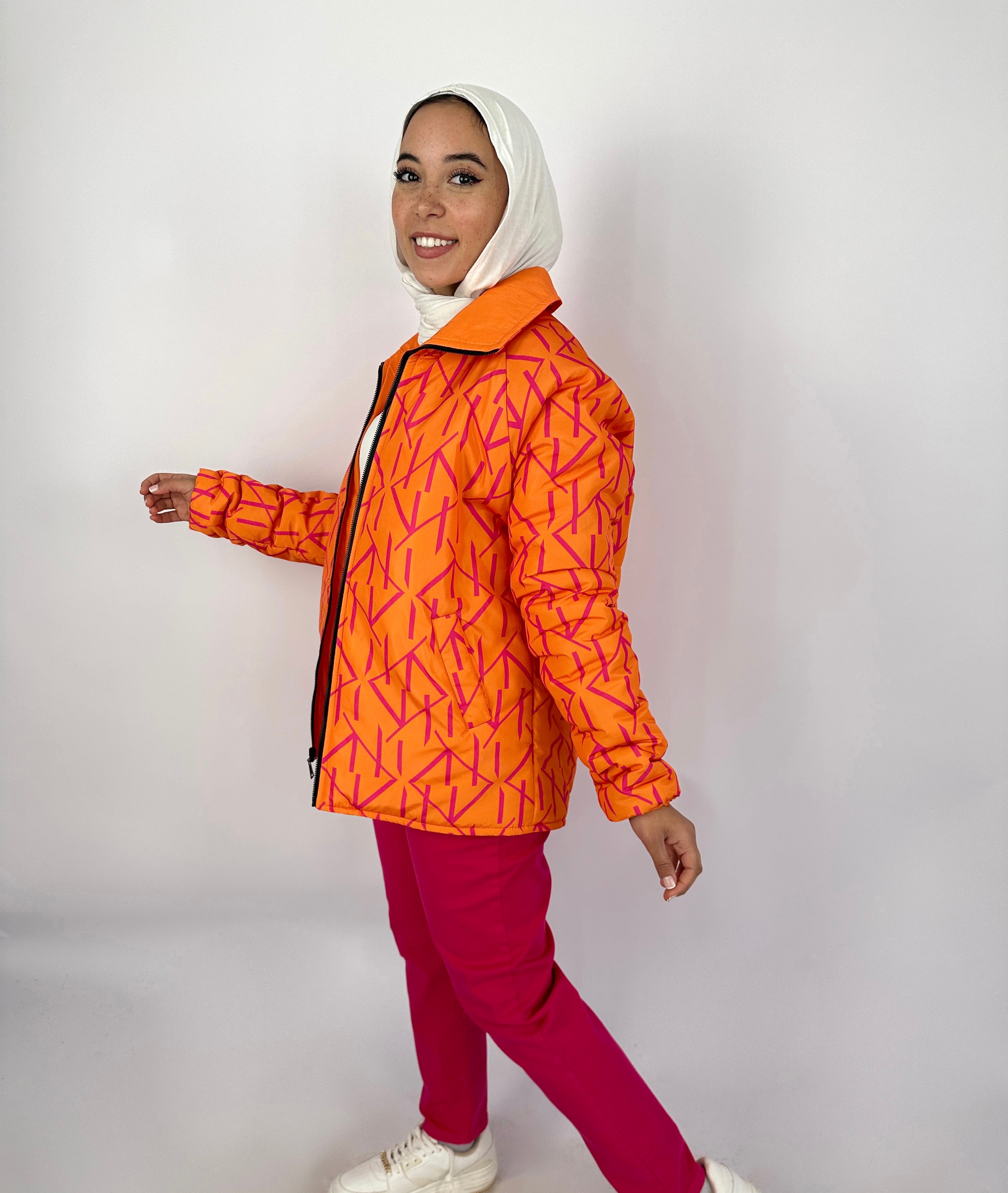 Monogram Puff Waterproof Jacket Peachy Berry