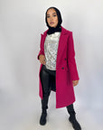 French Curves Coat Hot Pink