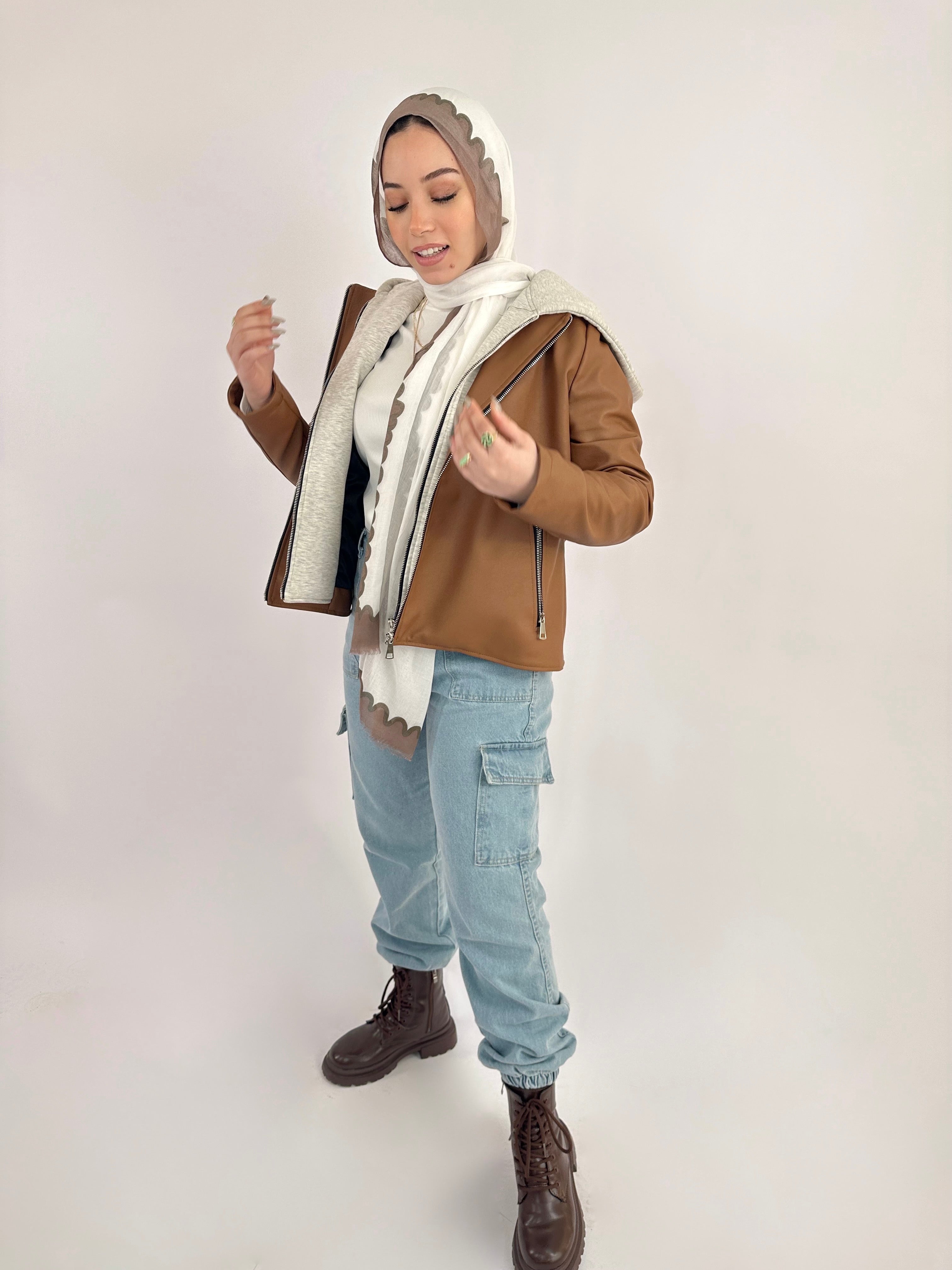 Hooded Leather Jacket Havan