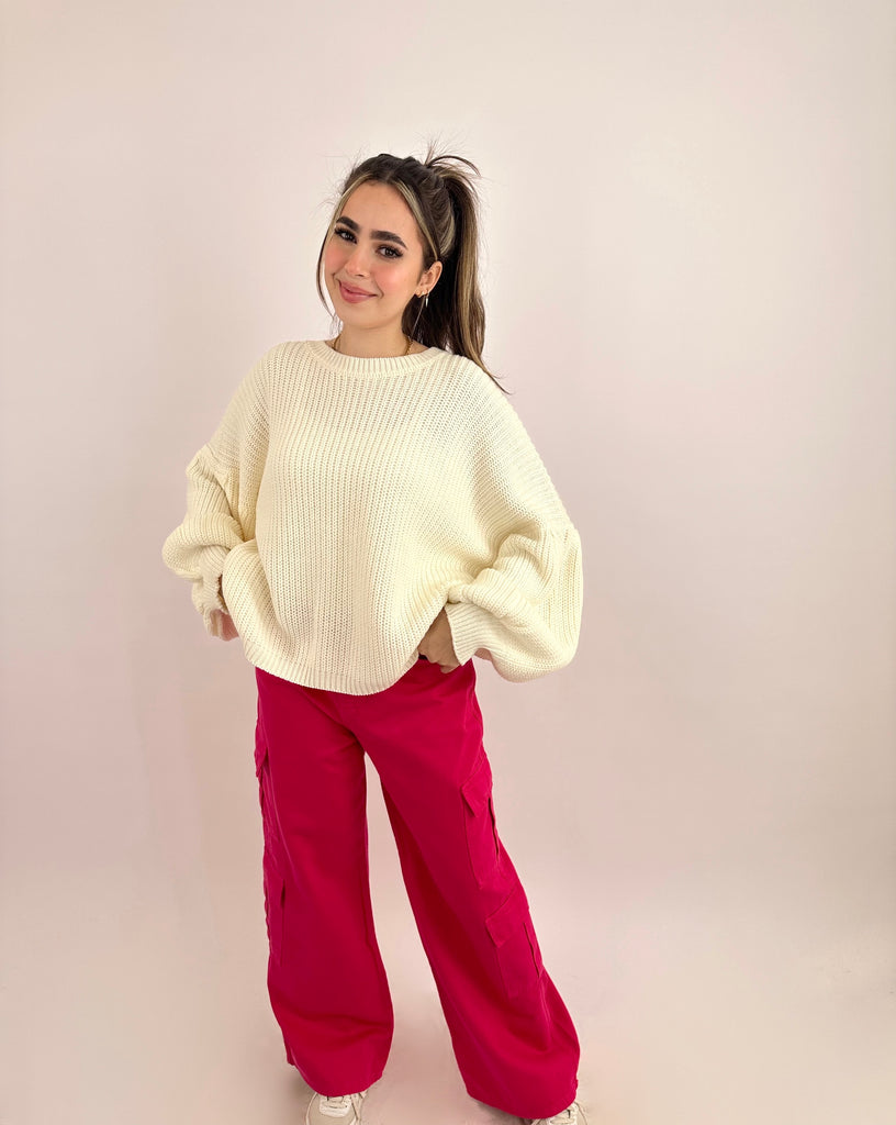 Wide Cargo Denim Pants Hot Gum