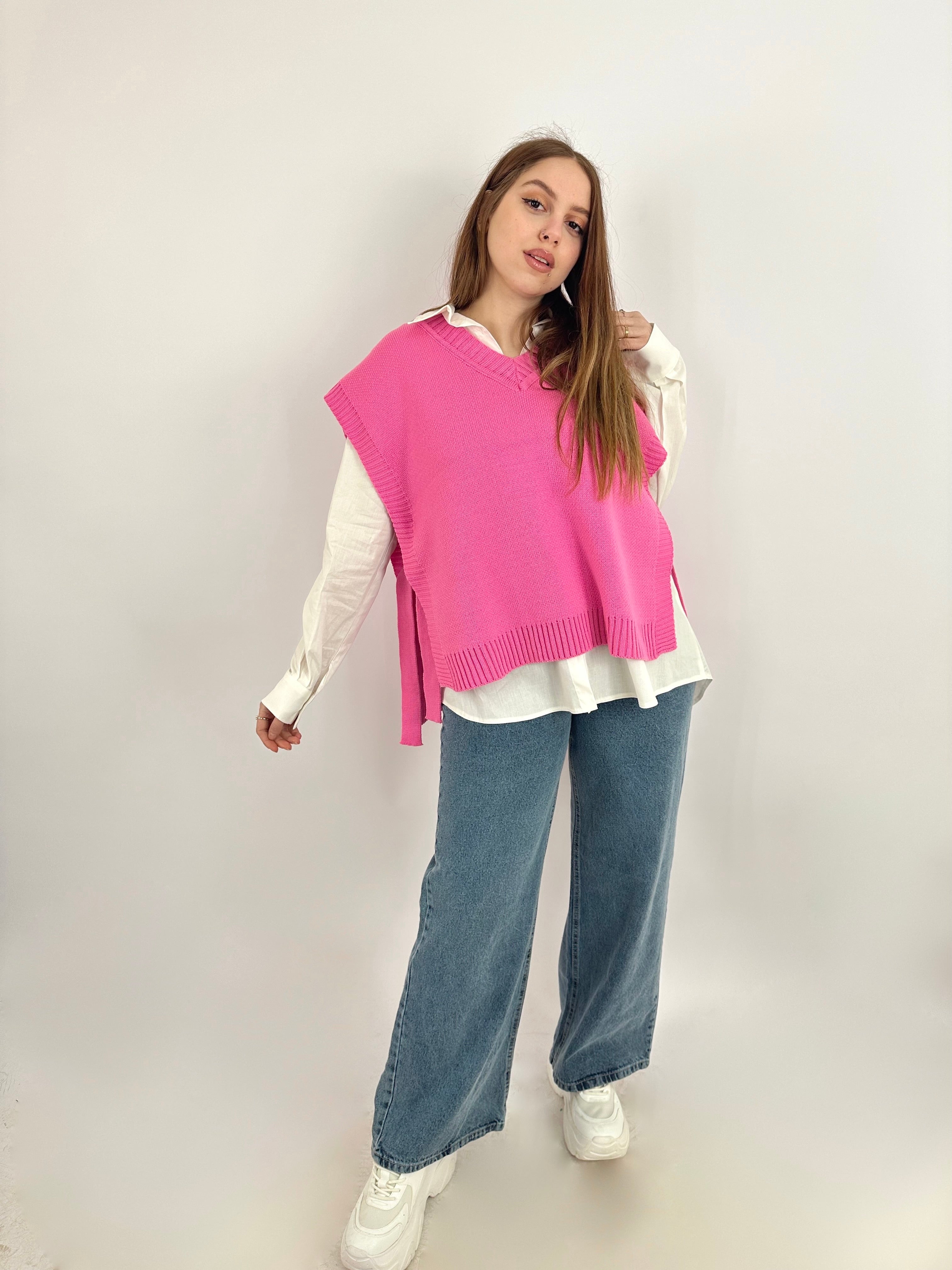 V Wrap Vest Pink