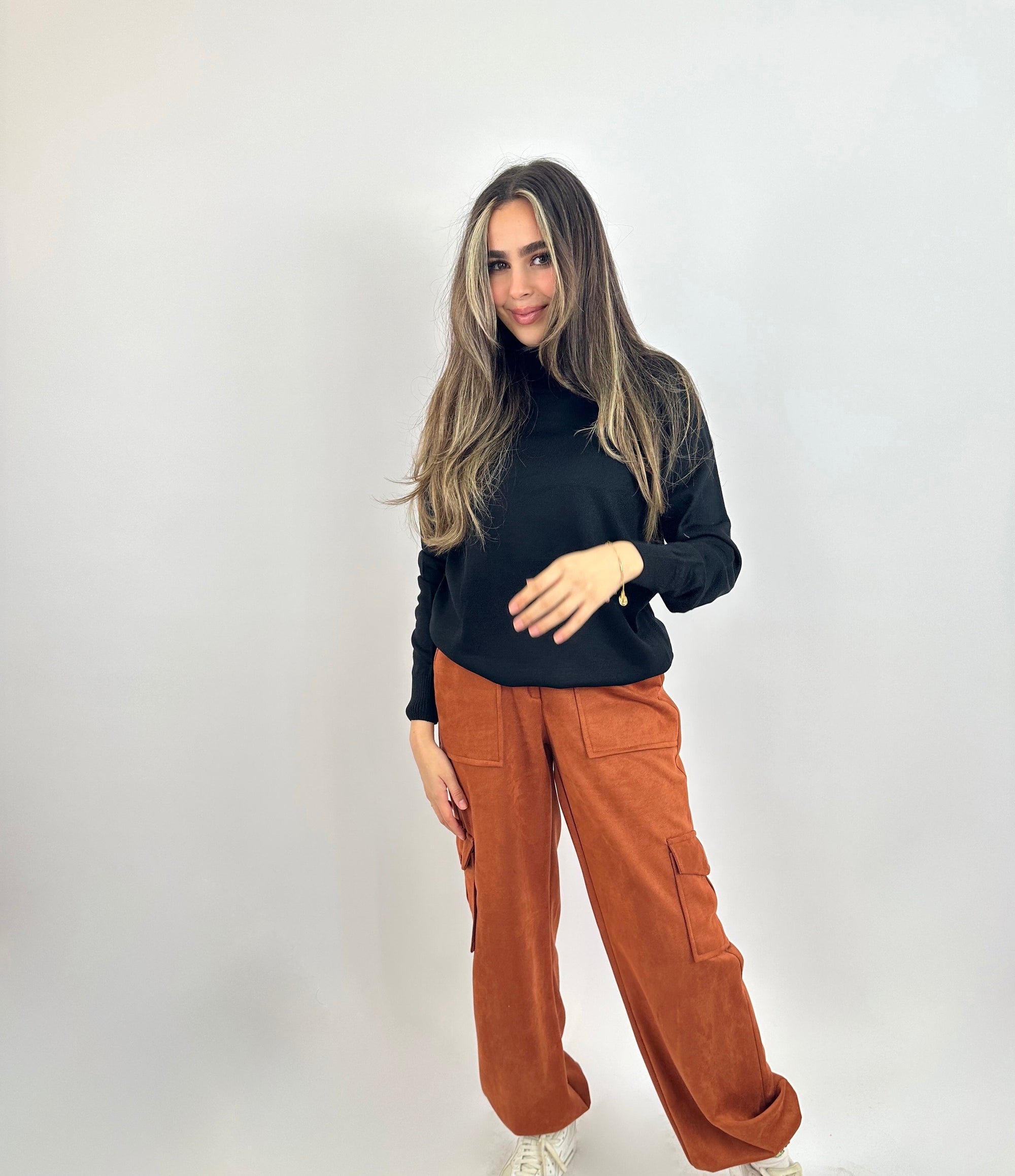 Suede Joggers Pants Carmel