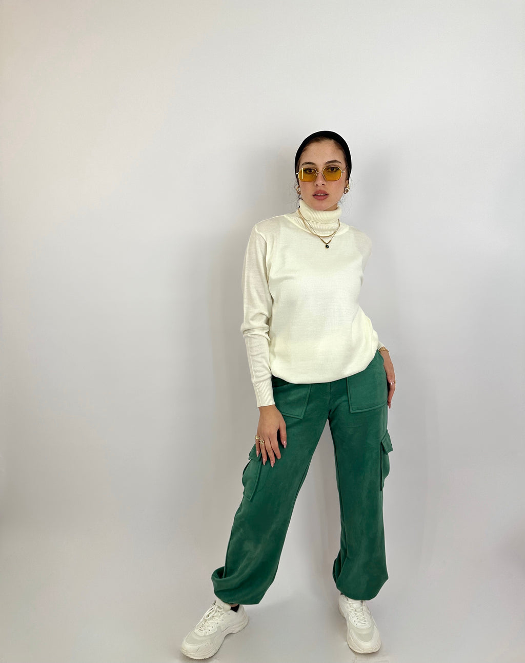 Suede Joggers Pants Green