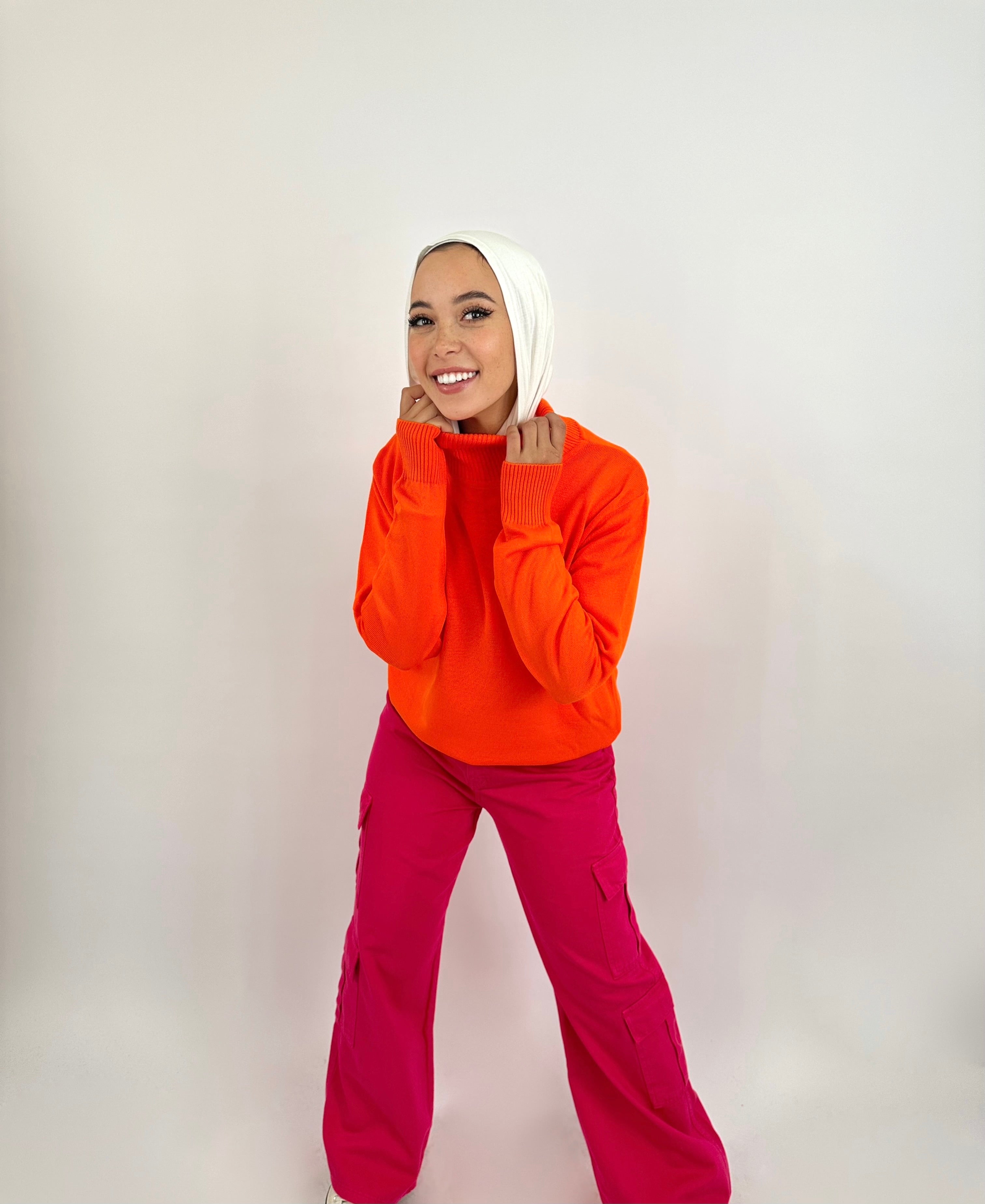 Wide Cargo Denim Pants Hot Gum