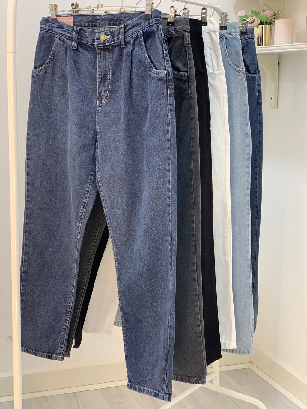 New Mom Fit Pants Jeans Blue