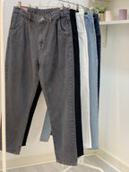 New Mom Fit Jeans Pants Greyish Black