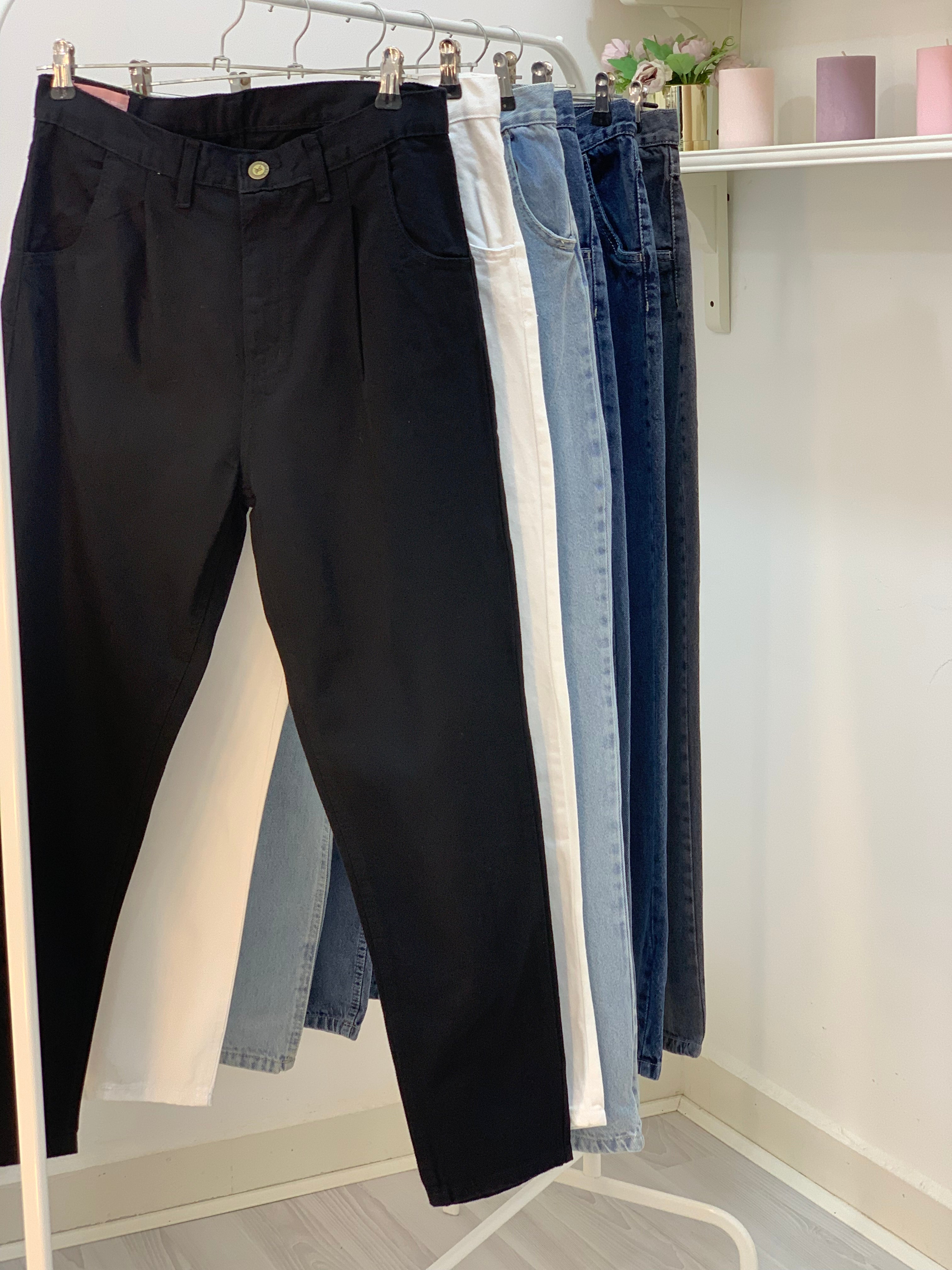 New Mom Fit Pants Jeans Black