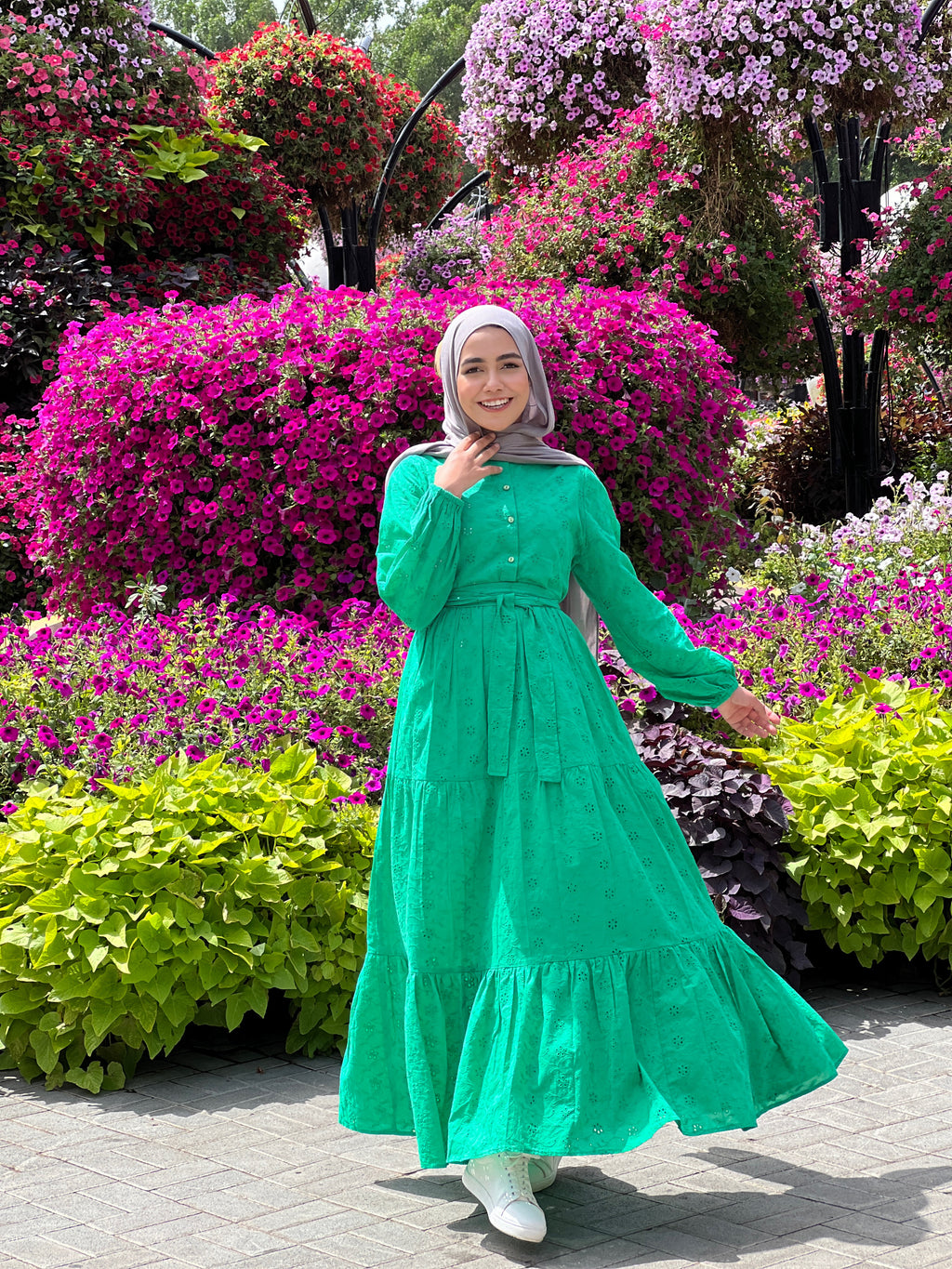 New Cutout Dress Green
