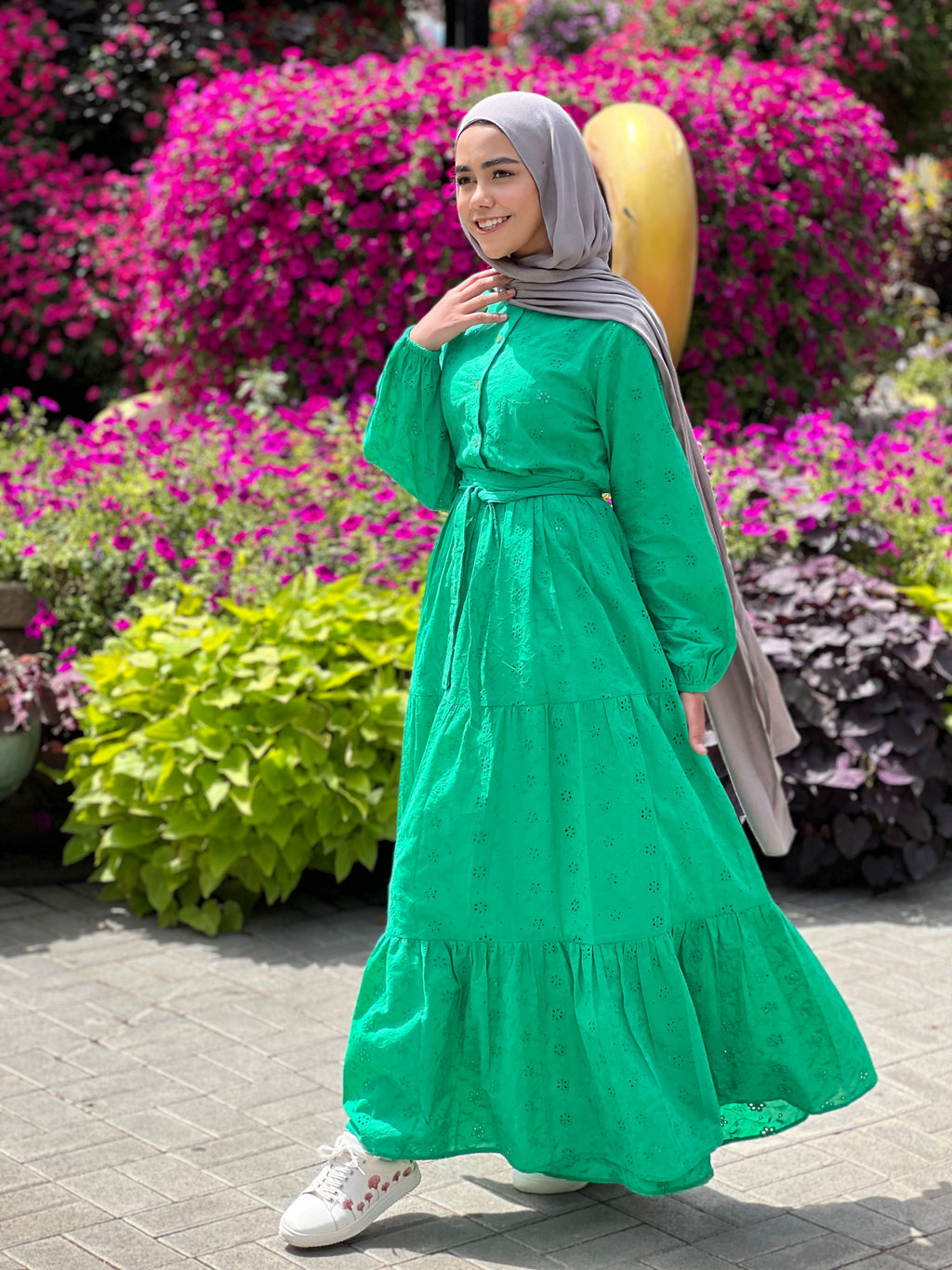 New Cutout Dress Green