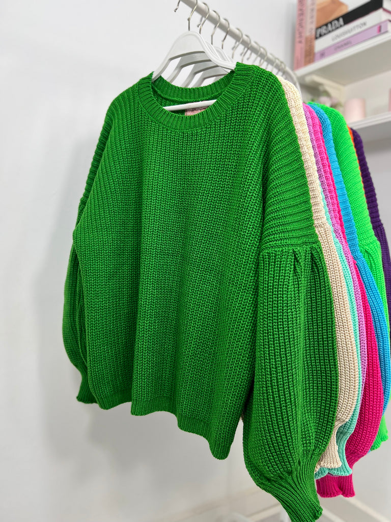Puffy Pullover Forest Green