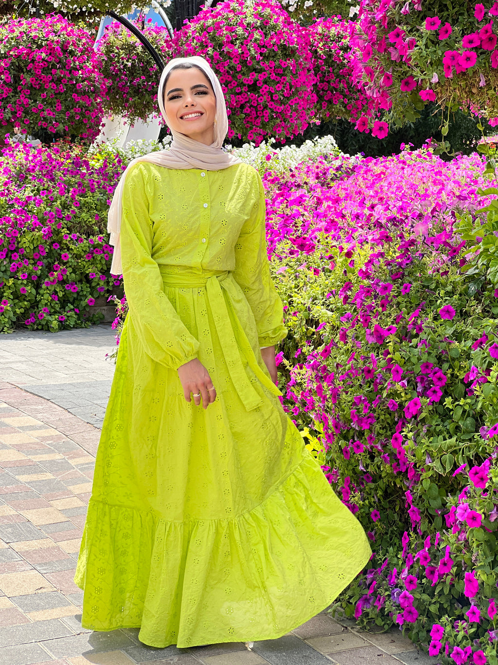 New Cutout Dress Electric Green