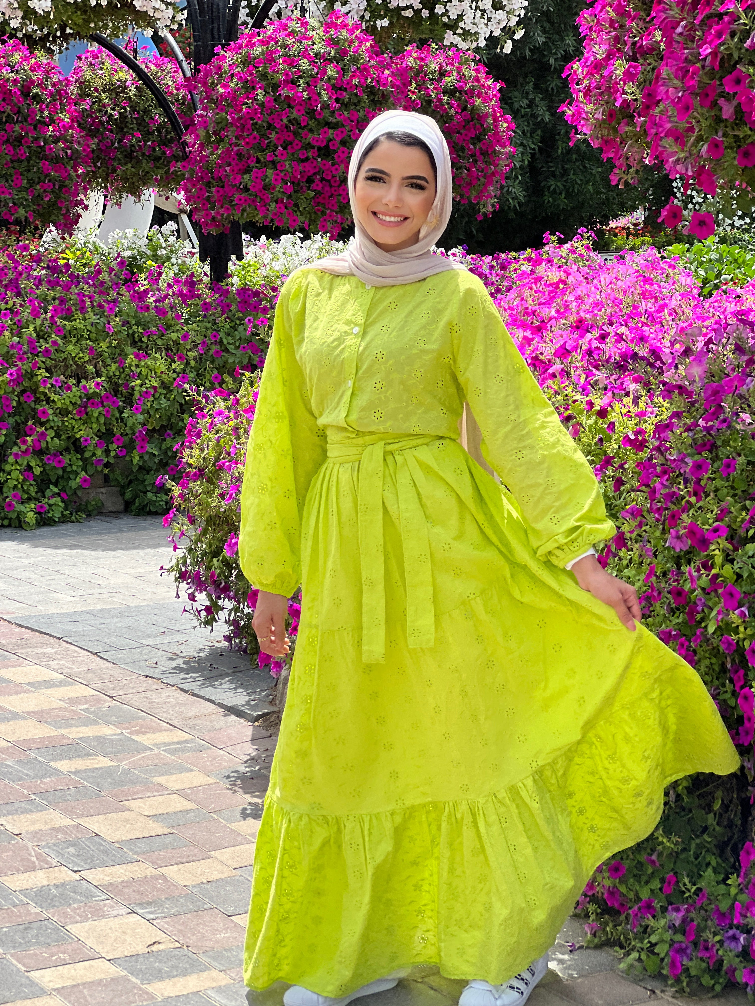 New Cutout Dress Electric Green