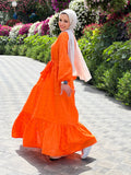 New Cutout Dress Electric Orange