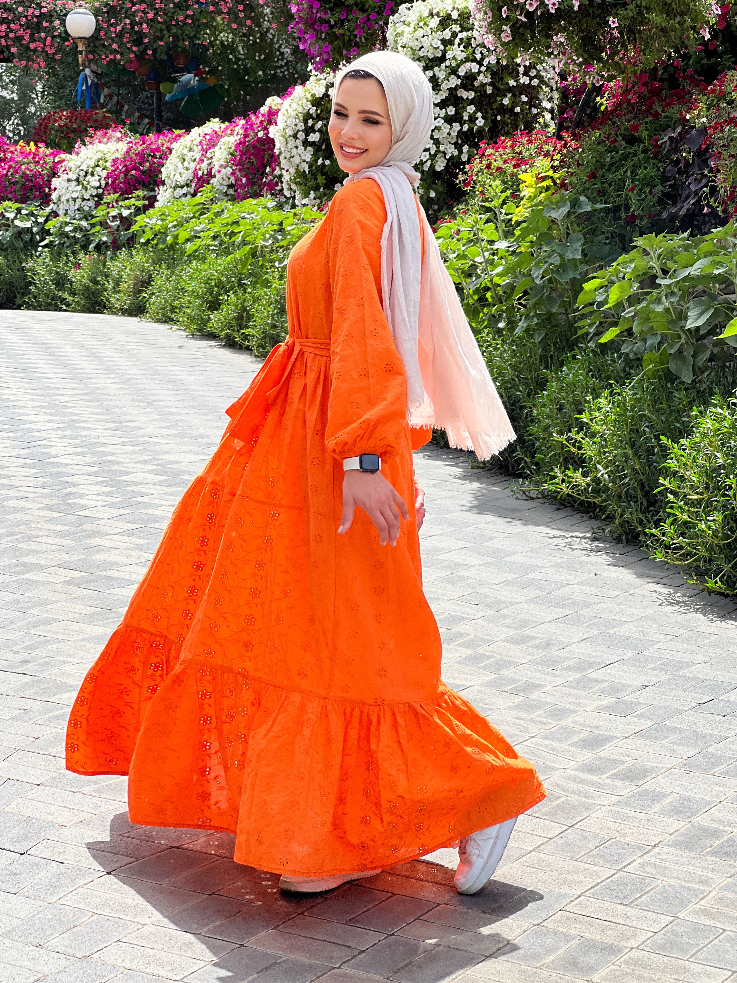 New Cutout Dress Electric Orange