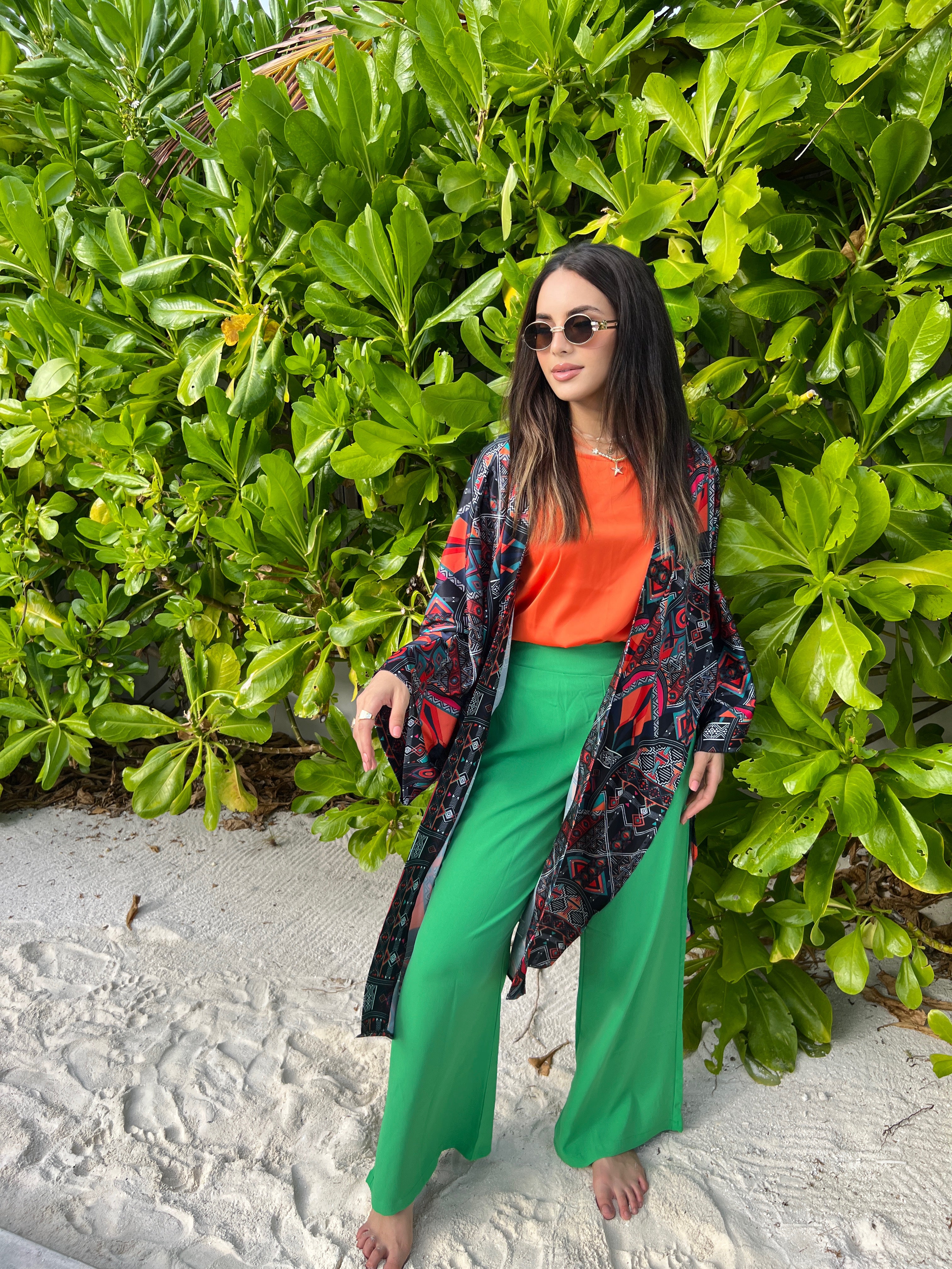 New-Wide Pants Green