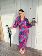 Fuchsia Palms Dress