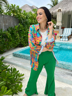 New-Wide Pants Green