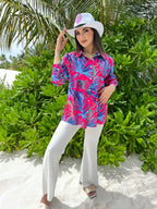 Fushia Palms Shirt