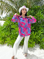 Fushia Palms Shirt