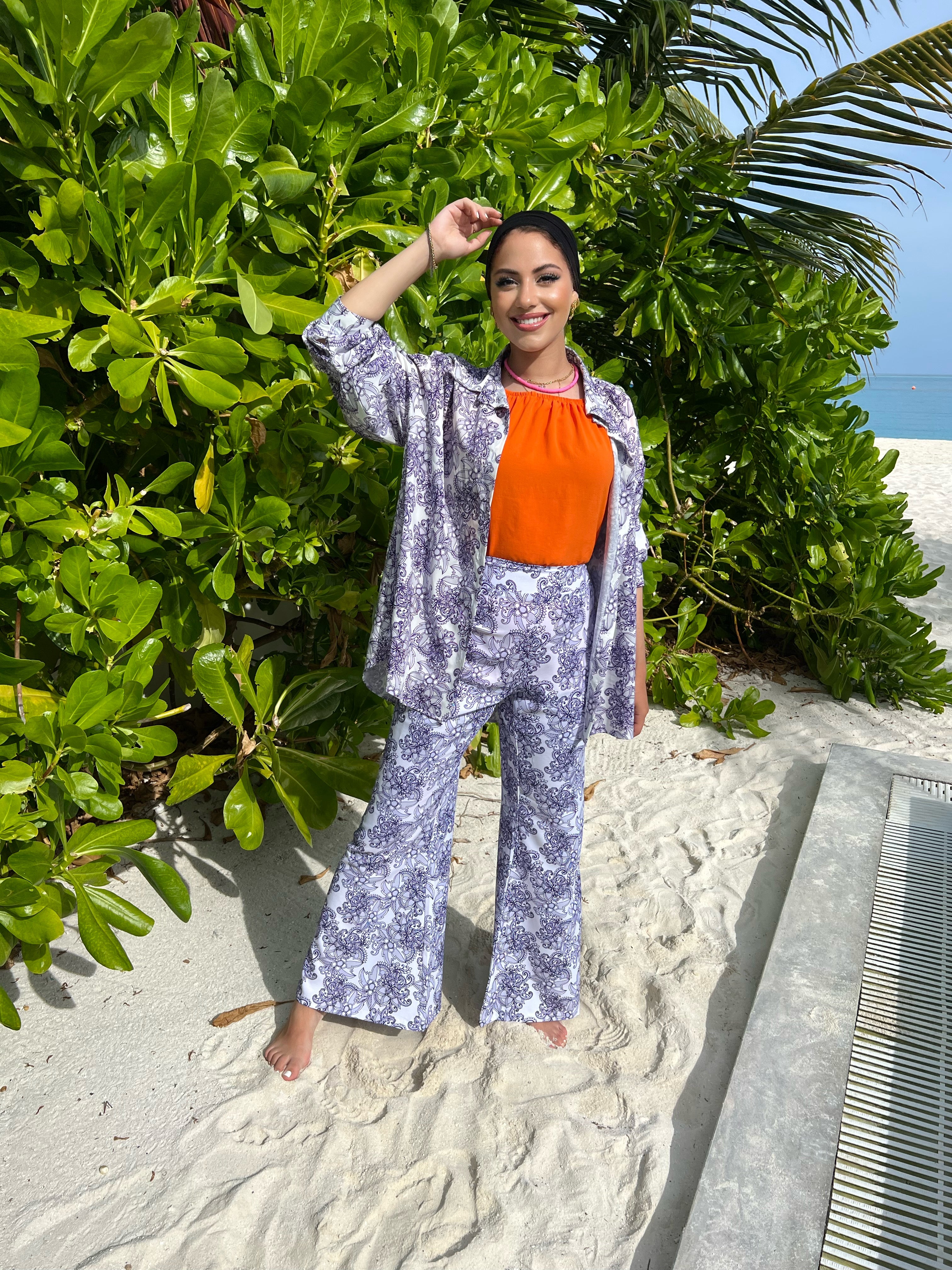 Navy Florals Pants
