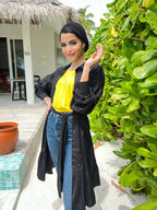 Peplum Long Shirt Black