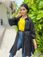 Peplum Long Shirt Black