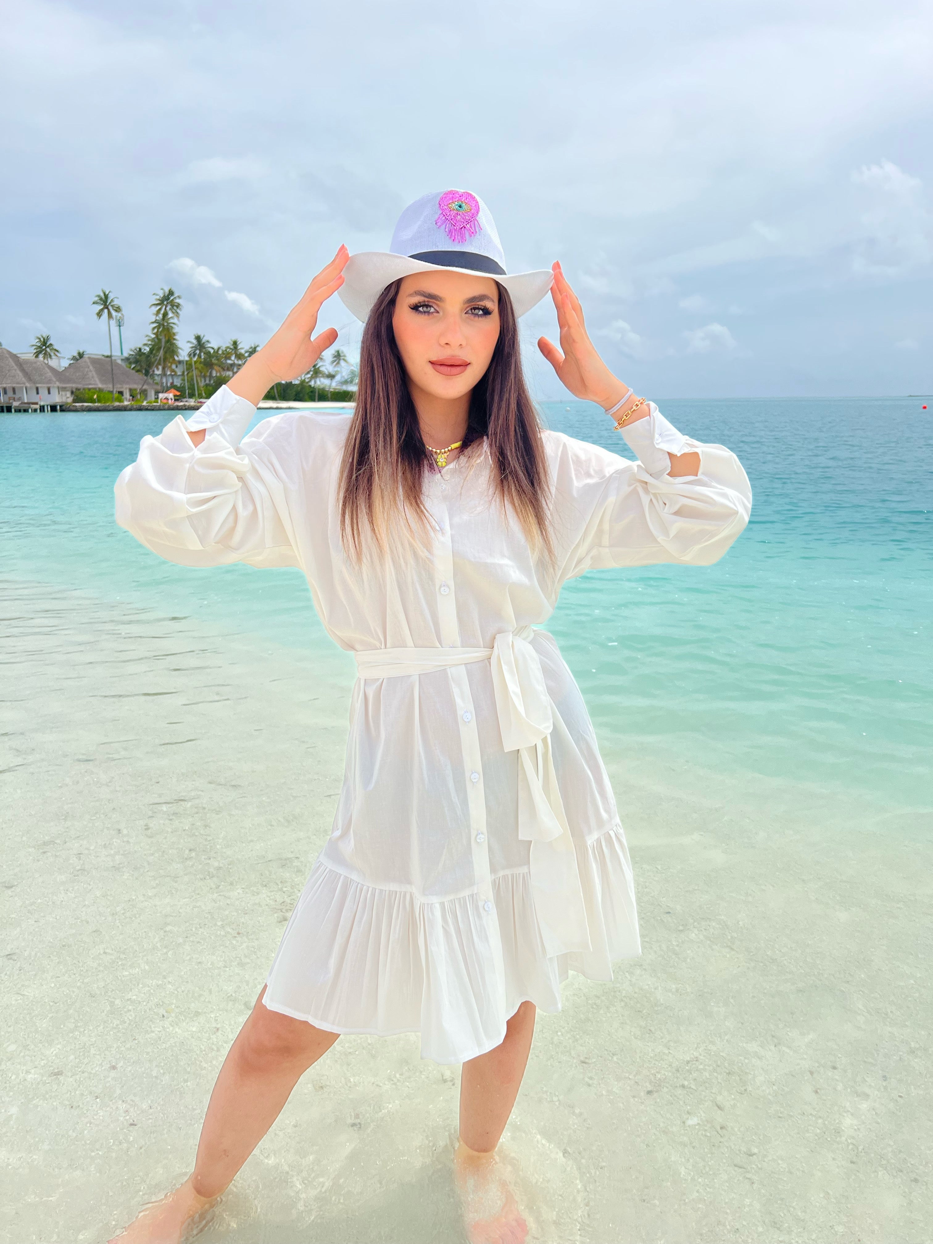 Peplum Long Shirt Cream