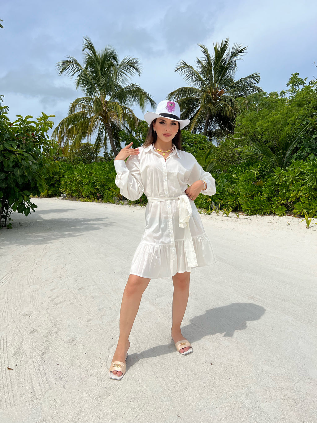 Peplum Long Shirt Cream
