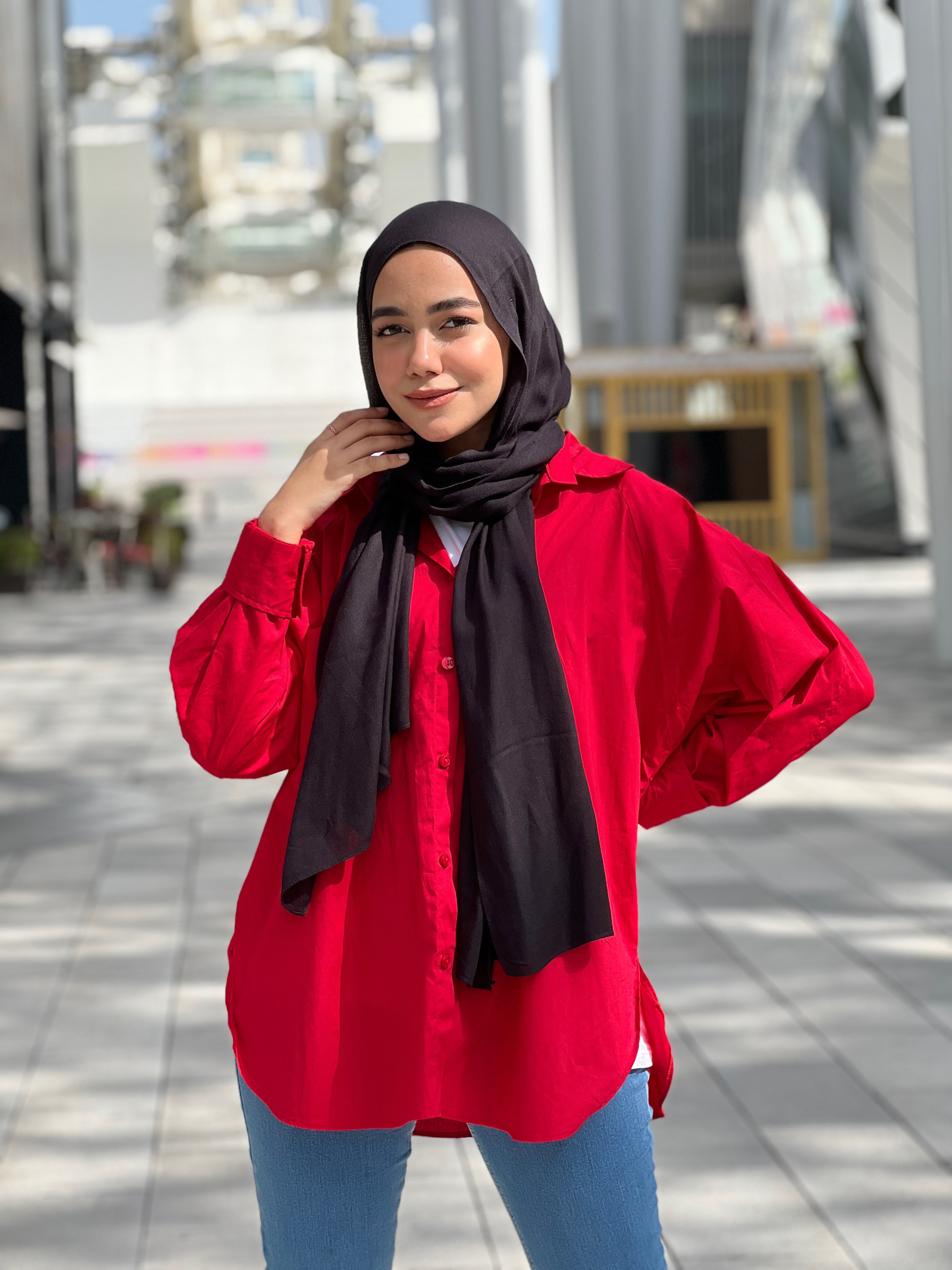 Basic Puff Shirt Cherry