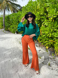 Lin Crush Pants Orange