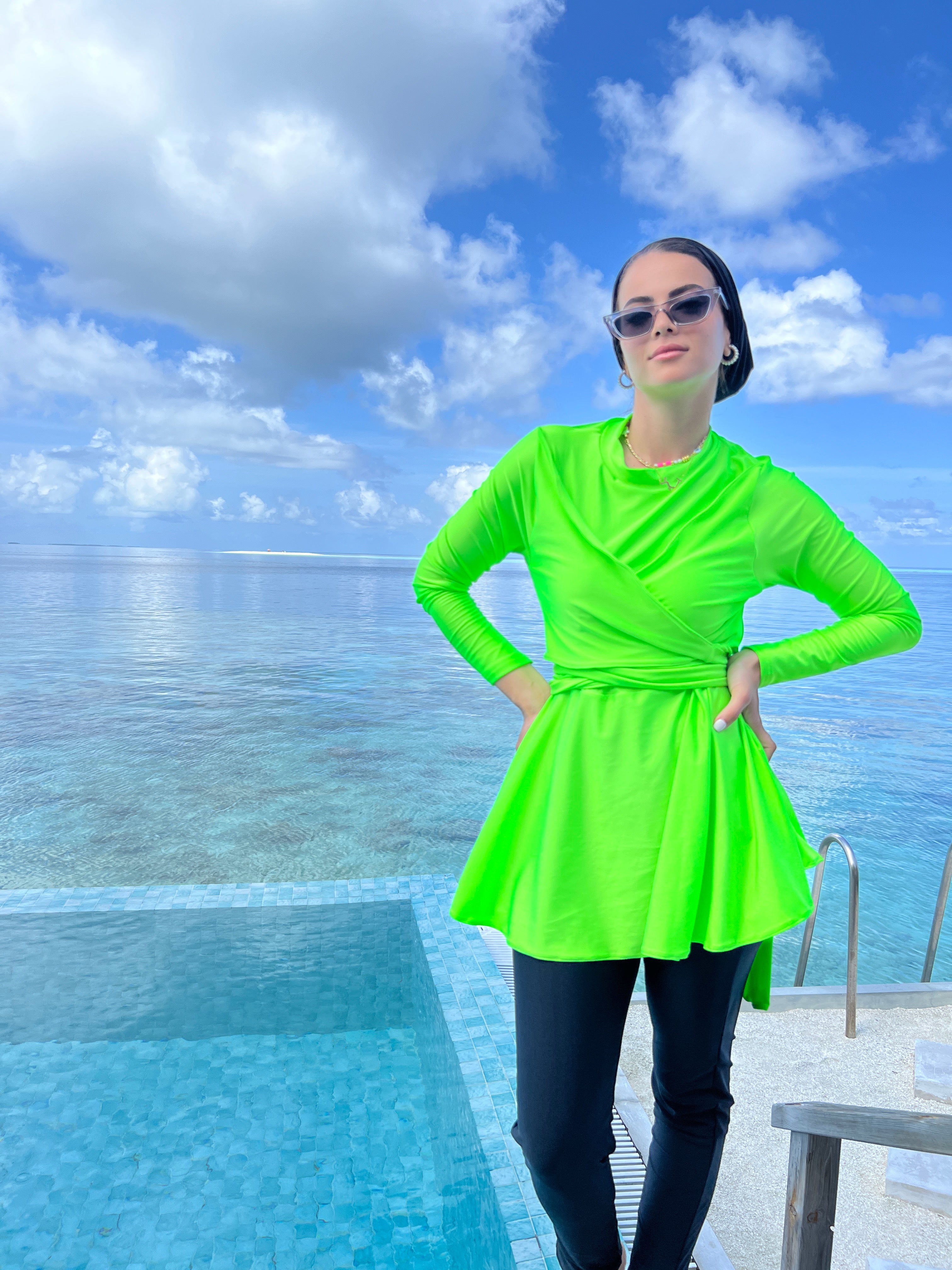 Wrappy Swimsuit Electric Green