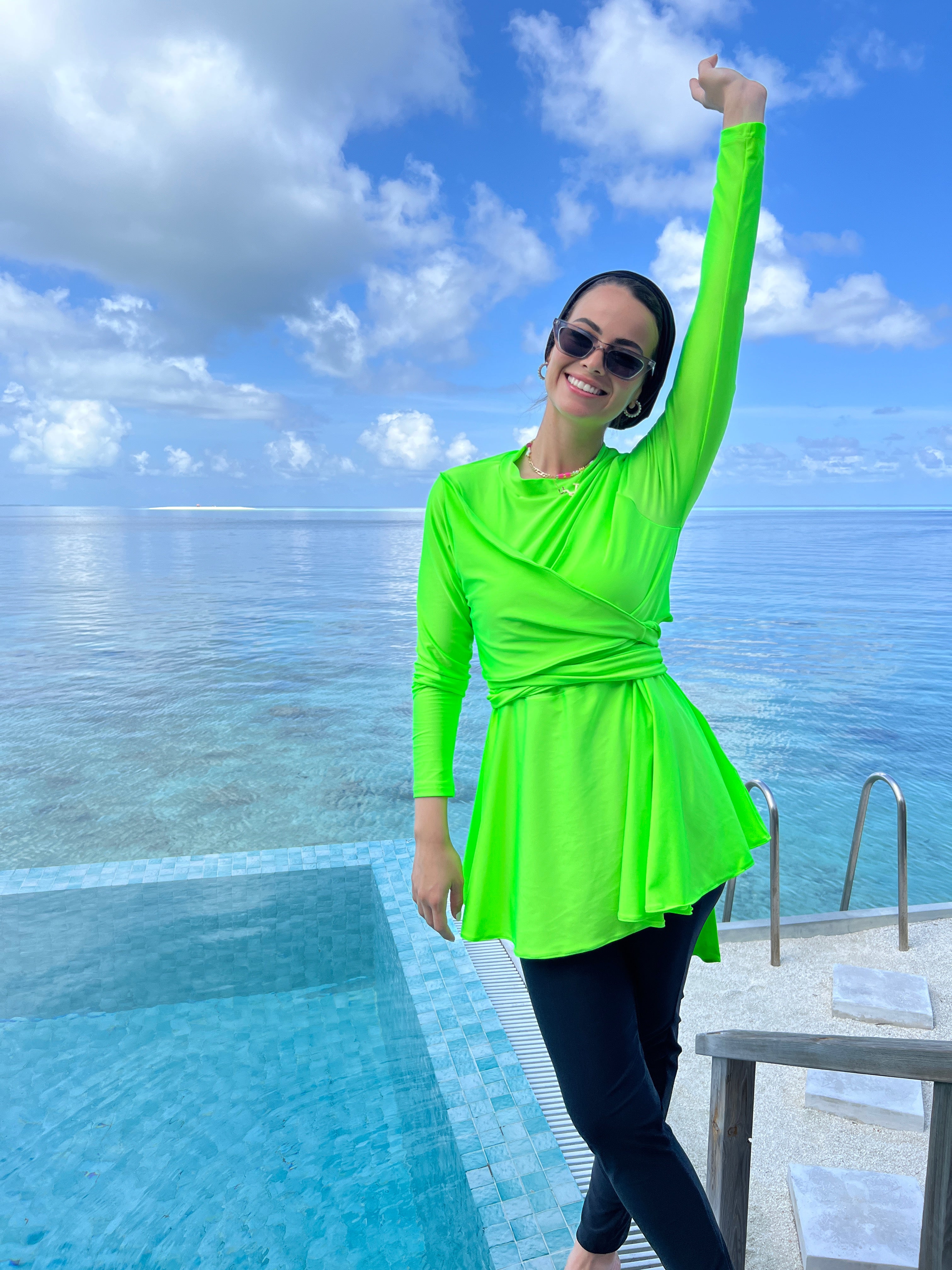 Wrappy Swimsuit Electric Green