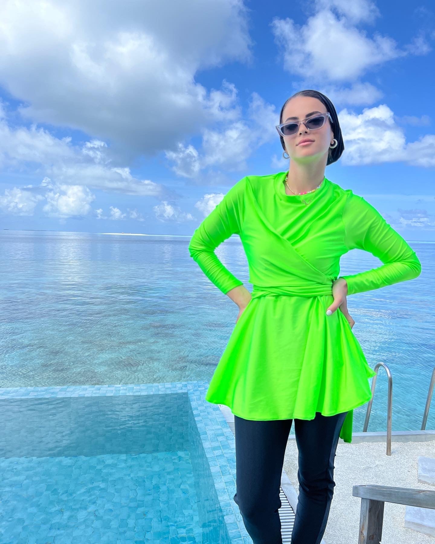 Wrappy Swimsuit Electric Green