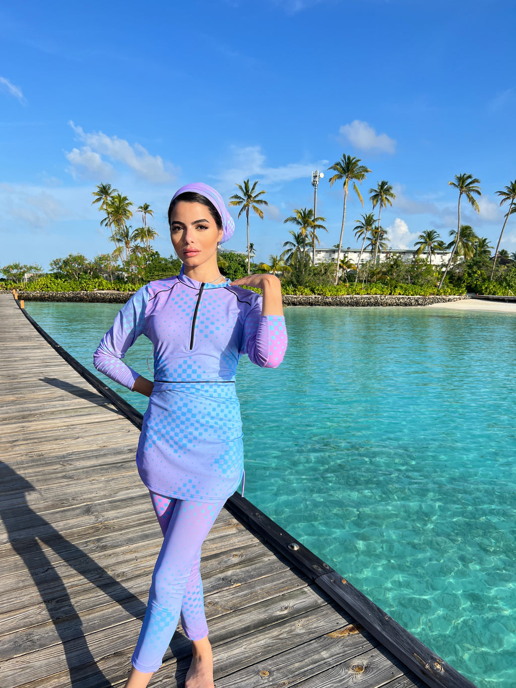 Lavender Oceans Swimsuit Pants