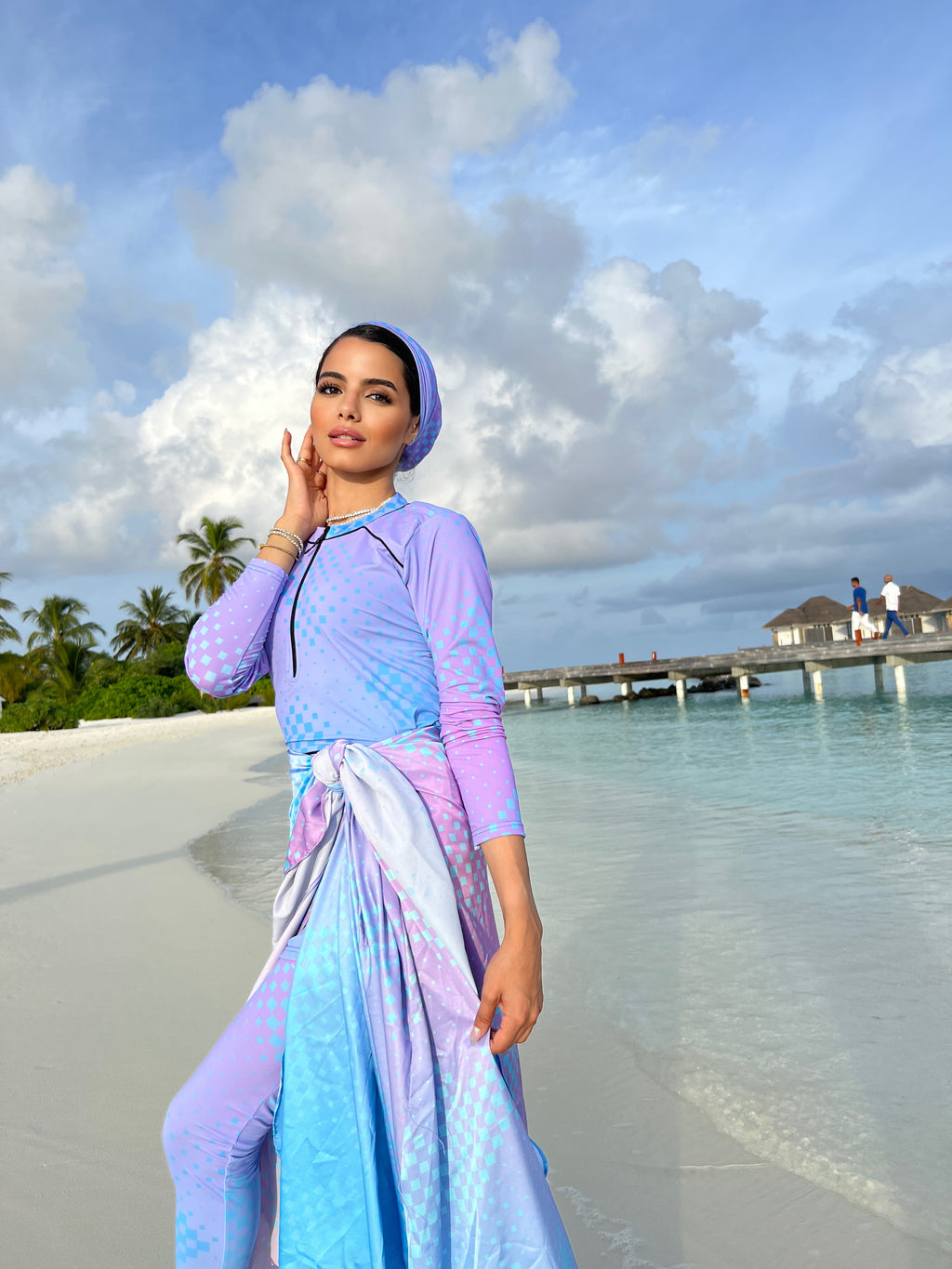 Lavender Oceans Swimsuit Pants