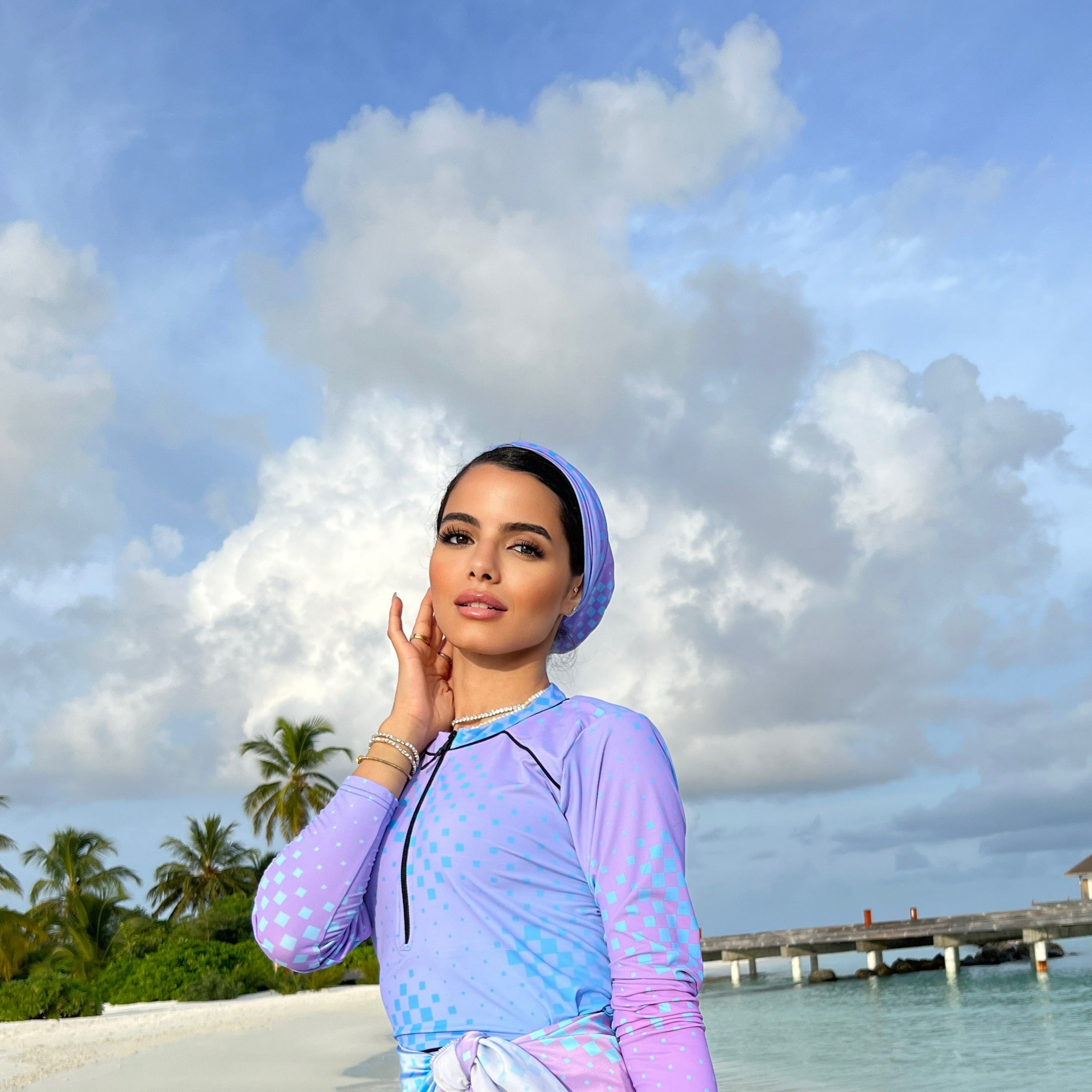 Water-Proof Turban Lavender Oceans