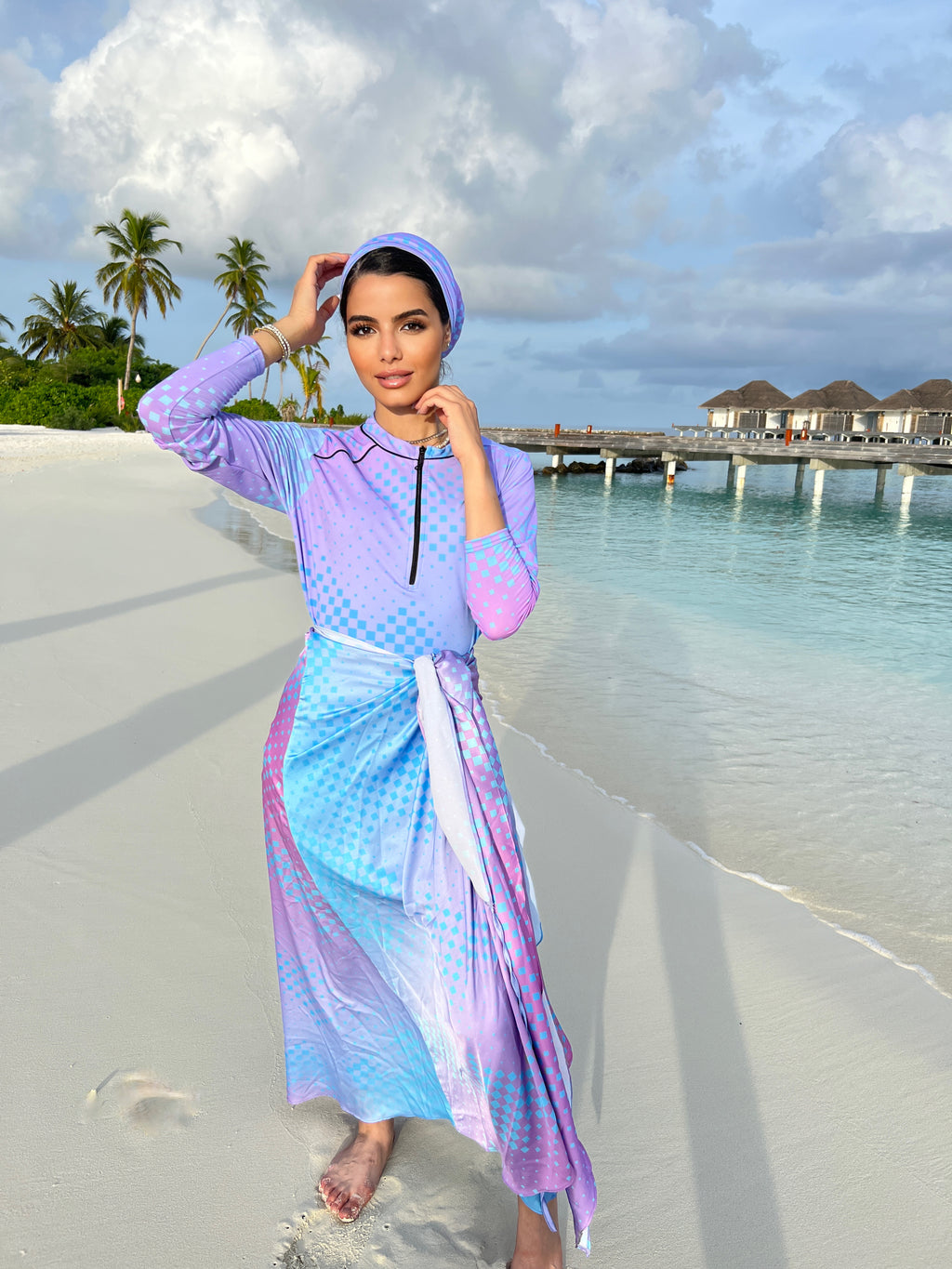 Lavender Oceans Swimsuit Pants