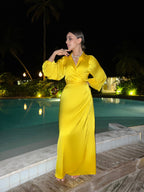 Silky Cardress Dress Yellow
