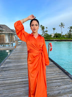 Silky Cardress Dress Orange