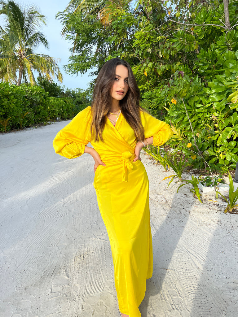 Silky Cardress Dress Yellow