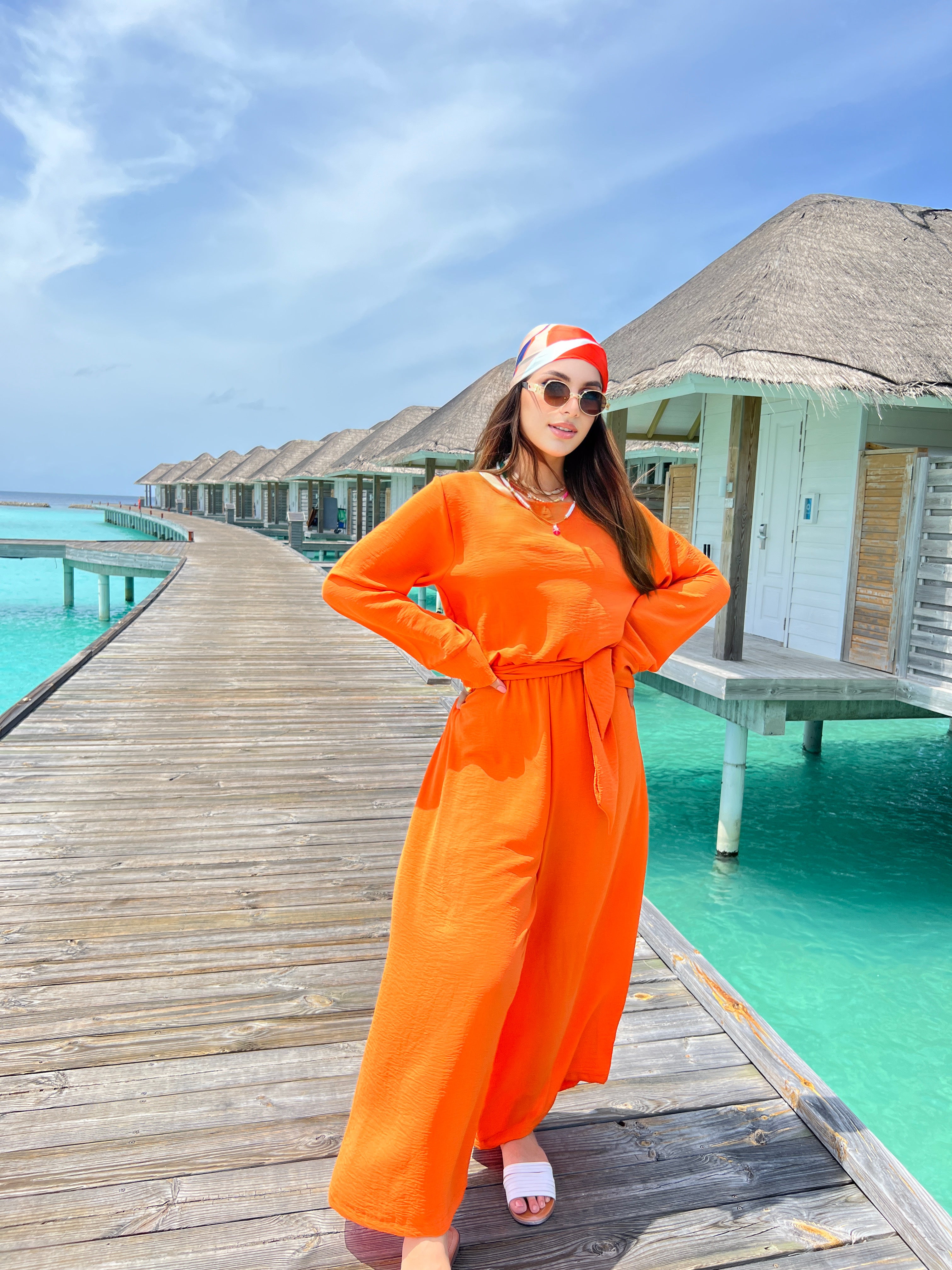 Wrap It Jumpsuit Orange