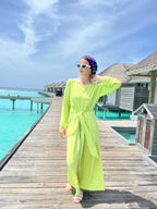 Wrap It Jumpsuit Electric Green