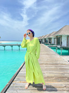 Wrap It Jumpsuit Electric Green