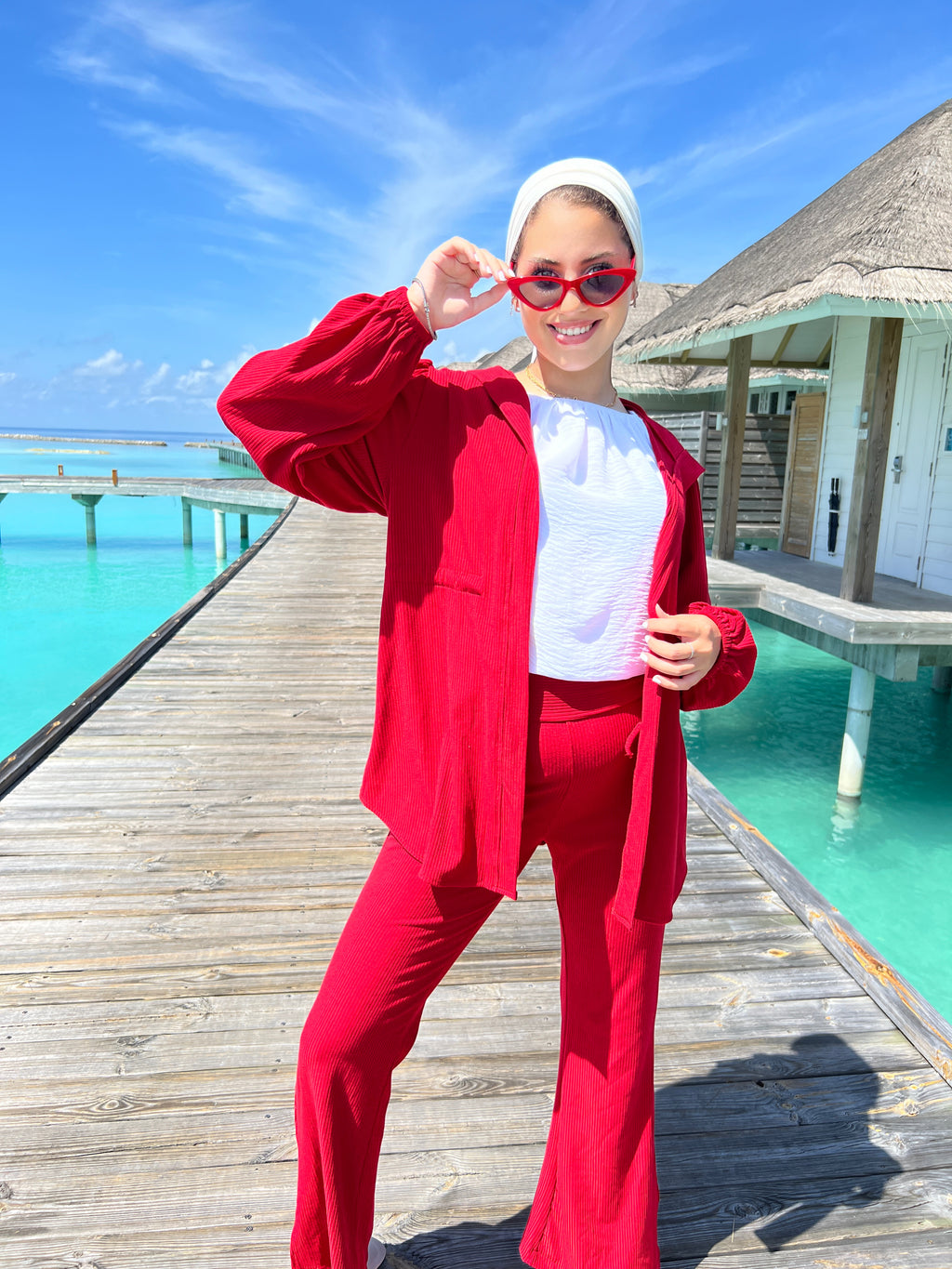 Cozy Cozy Set Pants Cherry