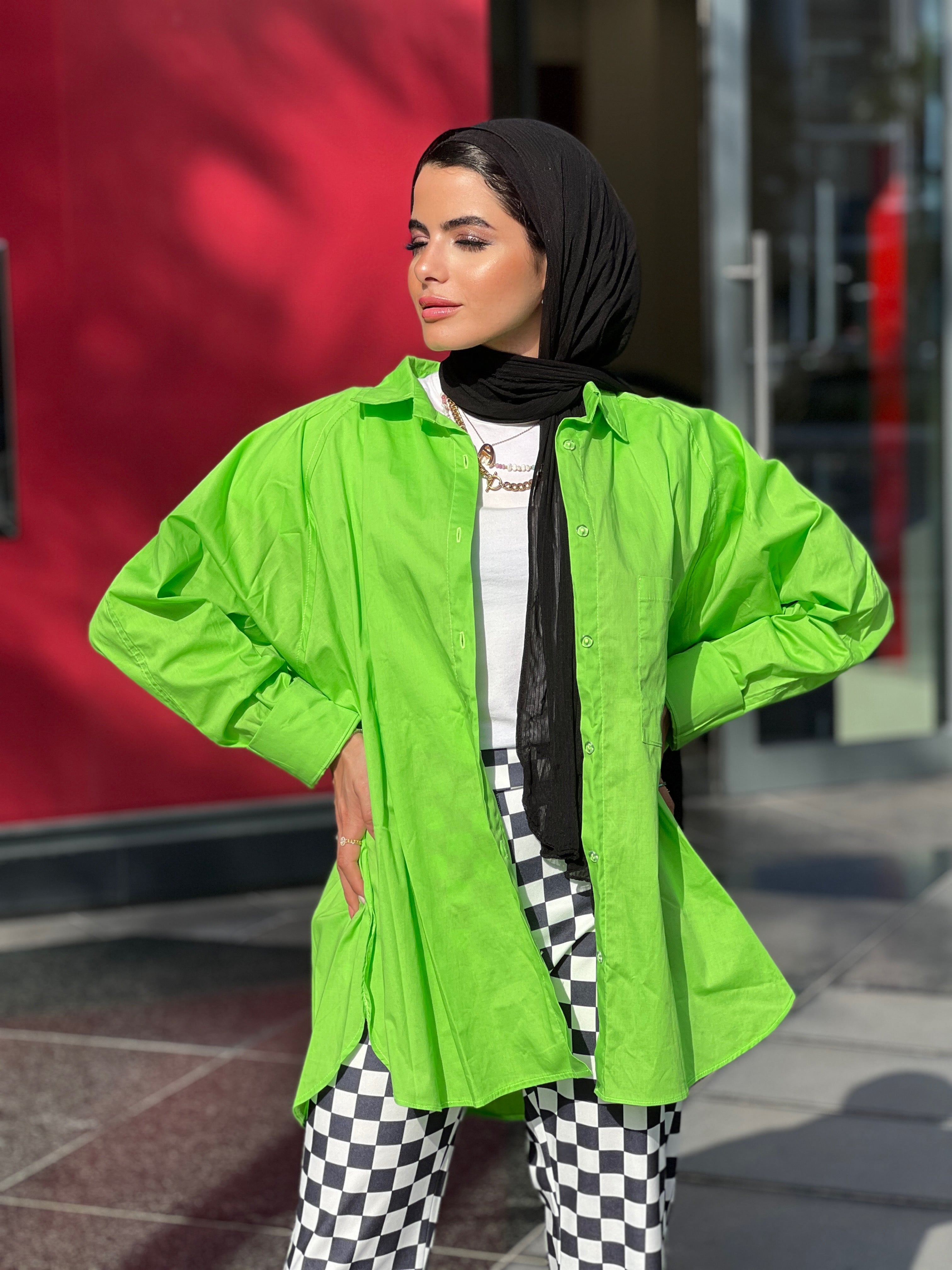 Basic Puff Shirt Electric Green