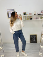 New Mom Fit Pants Jeans Blue