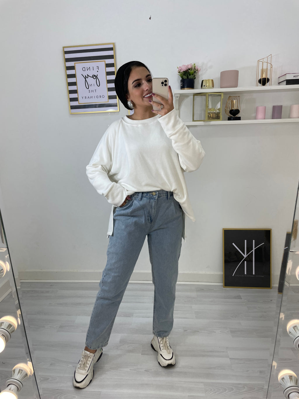 New Mom Fit Pants Jeans Ice
