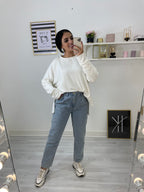New Mom Fit Pants Jeans Ice